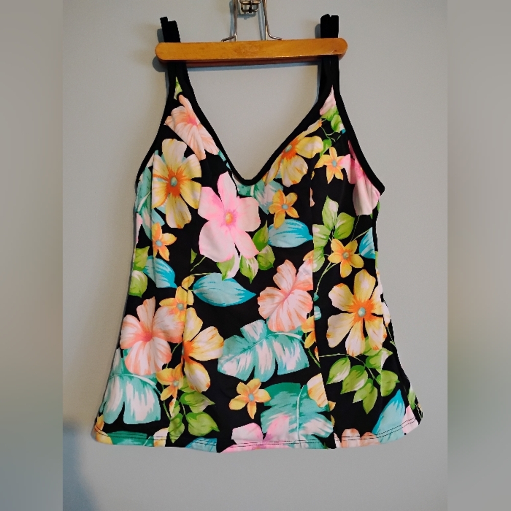 Floral Black Women's swim Top
